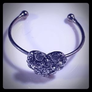 Heart rhinestones toe ring